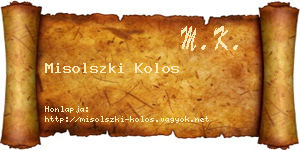 Misolszki Kolos névjegykártya